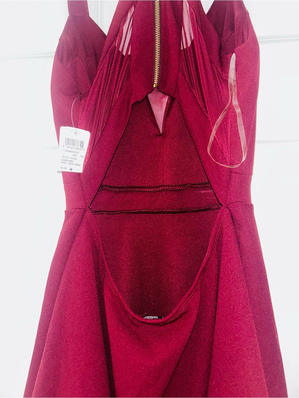 NWT Windsor Burgundy Sleeveless Skater Dress Open Back Medium Prom - Picture 5 of 5